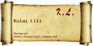 Kulai Lili névjegykártya