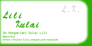 lili kulai business card